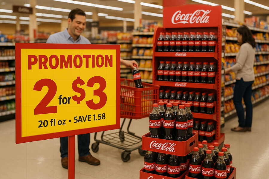 Herramientas de trade marketing casos de exito - Promoción de Coca-Cola en supermercado