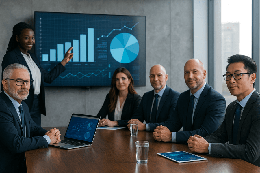 Confiabilidad de datos métodos - Presentación de resultados estratégicos en reunión ejecutiva.